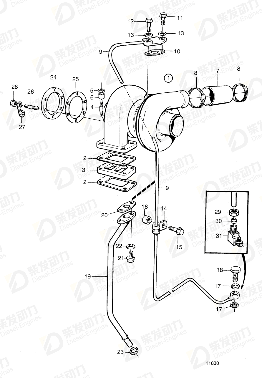 VOLVO Turbocharger 864493 Drawing